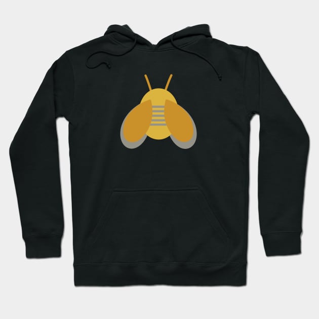 Lucky Bee - Cute Retro Bee in Light and Dark Mustard and Grey Hoodie by KierkegaardDesignStudio